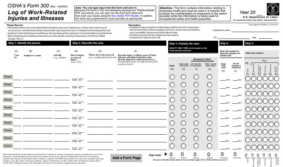 OSHA 300 log CDL Staffing Services