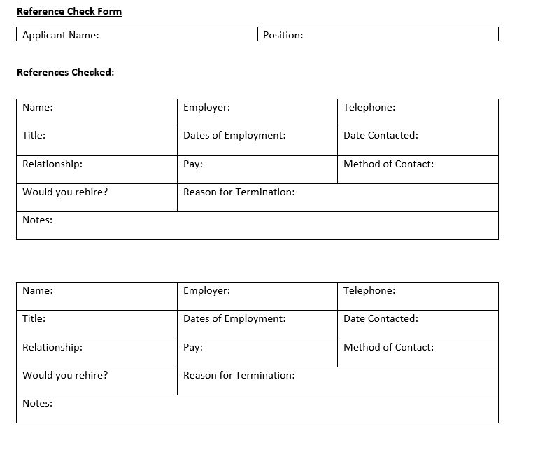 Reference Check Outline – CDL Staffing Services